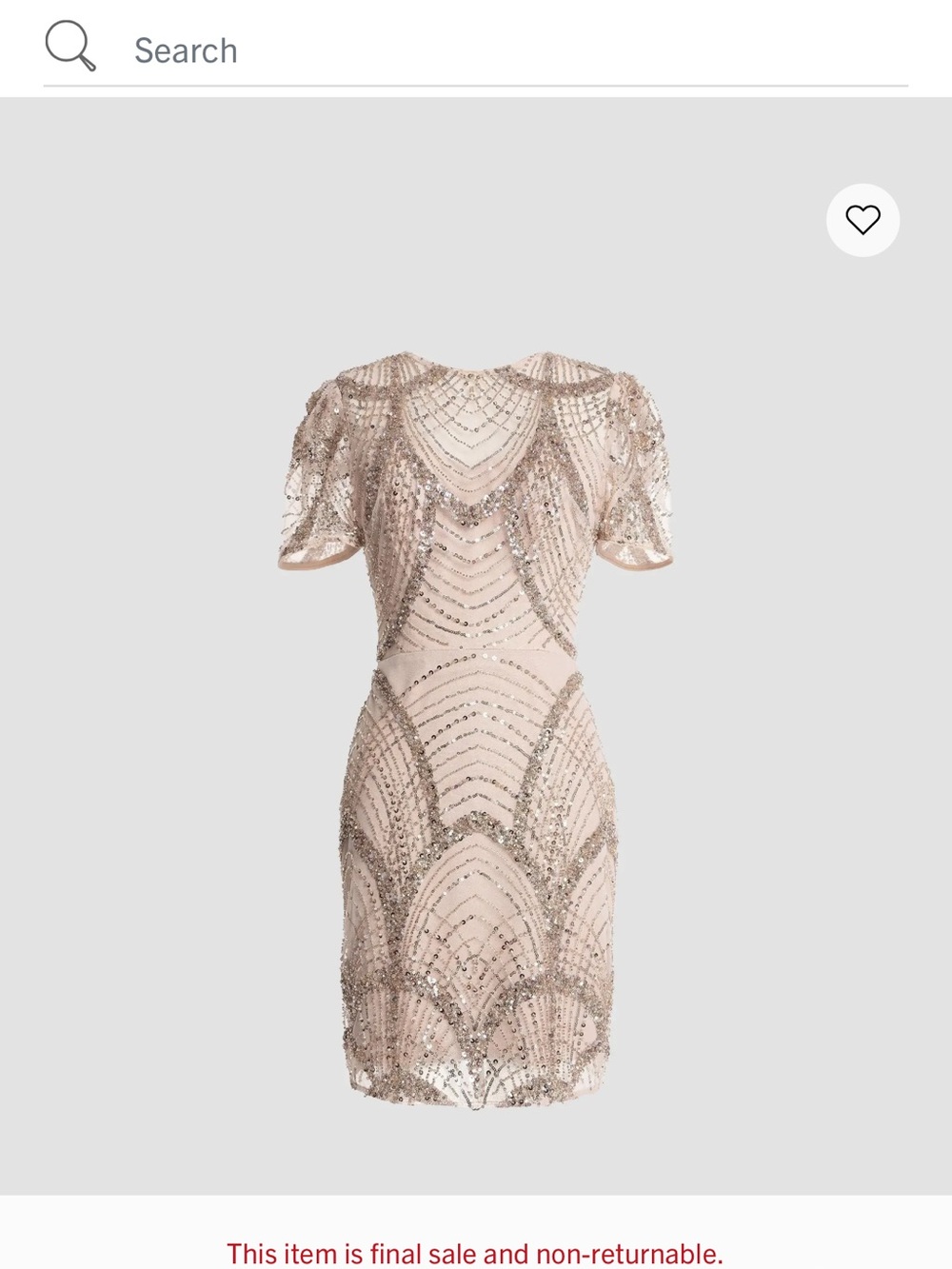 Dress the Population Lee embellished rose gold dress size L